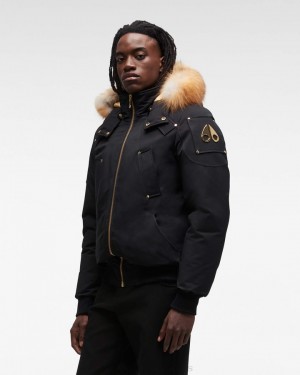 Moose Knuckles Gold Ballistic Bomber Fur Miesten Bomber Takki Mustat Kultaiset | 67NFSGUTR