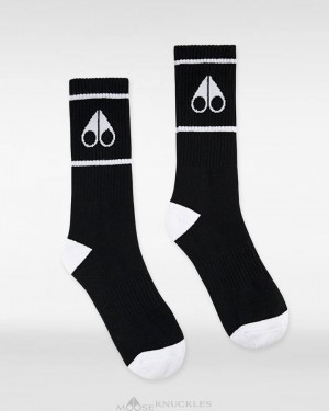 Moose Knuckles Logo Icon Socks Naisten Sukat Mustat Valkoinen | 85XKQWAJC