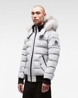 Moose Knuckles Onyx Scotchtown Bomber Miesten Bomber Takki Gray Birch / Frost Fox Fur | 59JLTYUEA