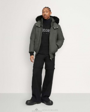 Moose Knuckles Original Ballistic Bomber Shearling Miesten Bomber Takki Mustat | 42NKLEJQH