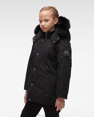 Moose Knuckles Original Parka Fur Lasten Parkas Mustat Mustat | 42MXPVHGE