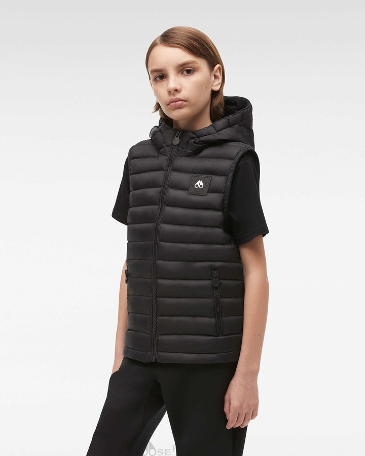 Moose Knuckles Air Down Vest Lasten Liivi Mustat | 03JHEPNAW