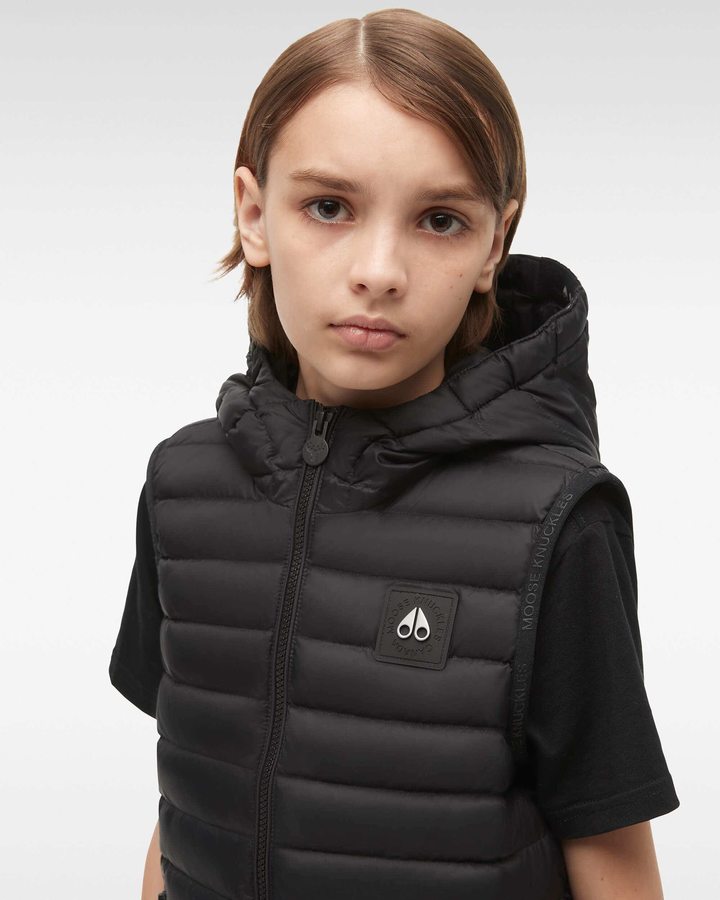 Moose Knuckles Air Down Vest Lasten Liivi Mustat | 03JHEPNAW