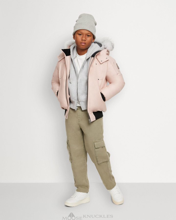 Moose Knuckles Bomber Shearling Lasten Bomber Takki Pinkki | 85TZVMCUO