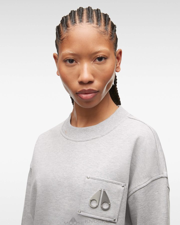 Moose Knuckles Brooklyn Crew Neck Naisten Puserot Harmaat | 26OTCWJZH