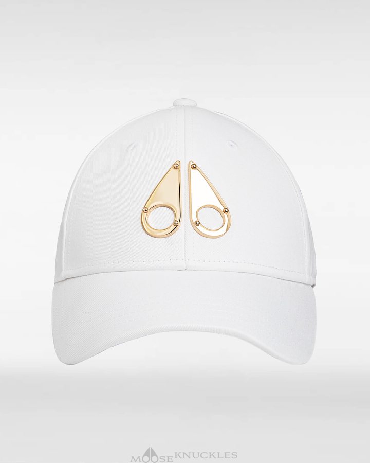 Moose Knuckles Gold Logo Icon Cap Miesten Baseball caps Valkoinen Kultaiset | 80UBHGJXC