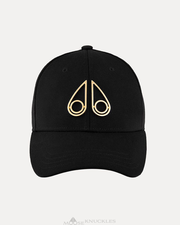 Moose Knuckles Hollow Logo Cap Naisten Baseball caps Mustat | 28RFGTMIC