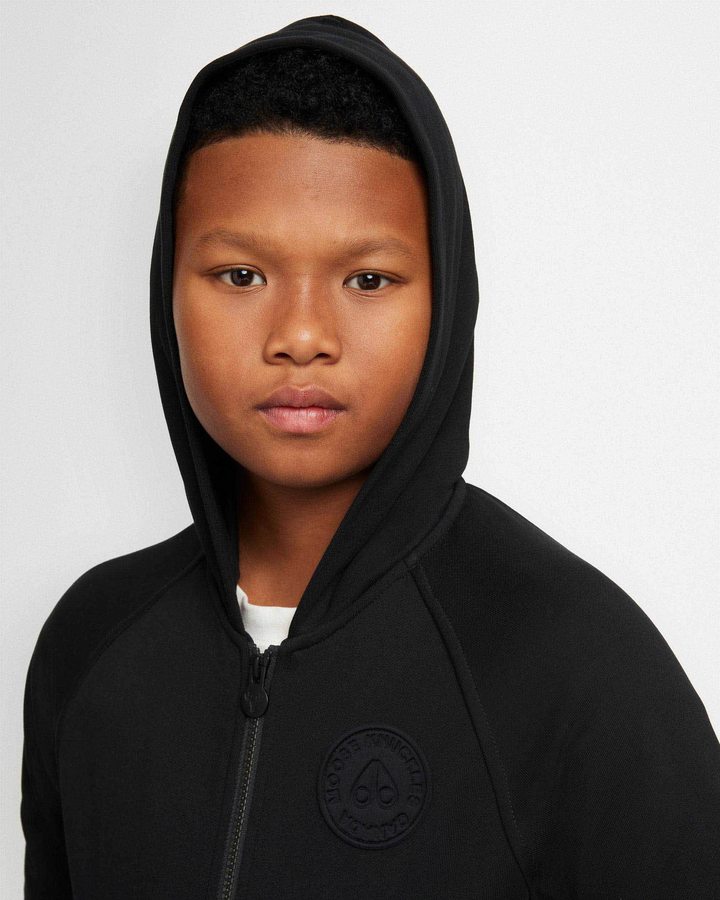 Moose Knuckles Kennedy Zip Hoodie Lasten Huppari Mustat | 50AOQVFUM