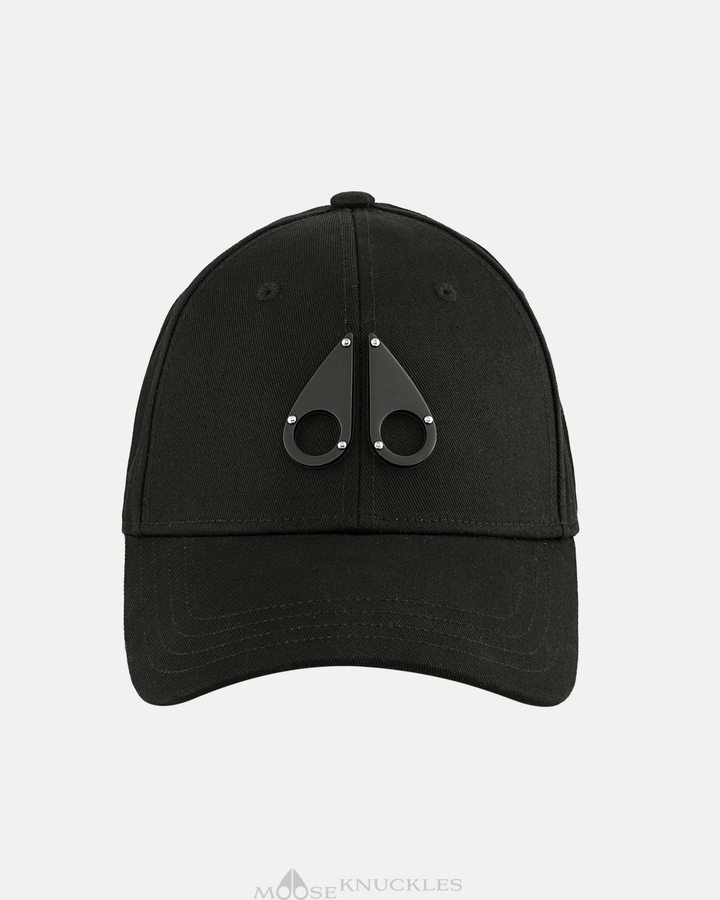 Moose Knuckles Logo Icon Cap Miesten Baseball caps Mustat Mustat | 28NLEAPJG