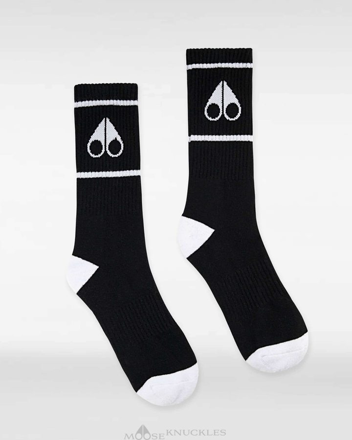 Moose Knuckles Logo Icon Socks Miesten Sukat Mustat Valkoinen | 03INCUWGE