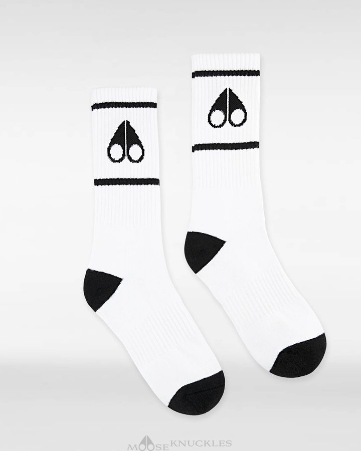 Moose Knuckles Logo Icon Socks Miesten Sukat Valkoinen Mustat | 27DHJKAZT