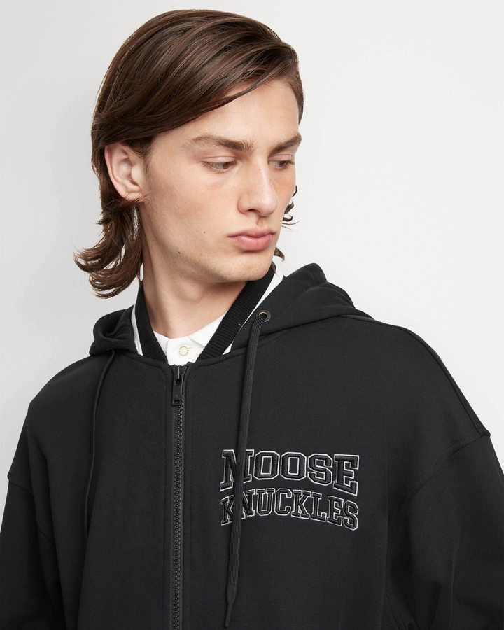 Moose Knuckles Moose Varsity Hoodie Miesten Puserot Mustat | 07KHAGEPY