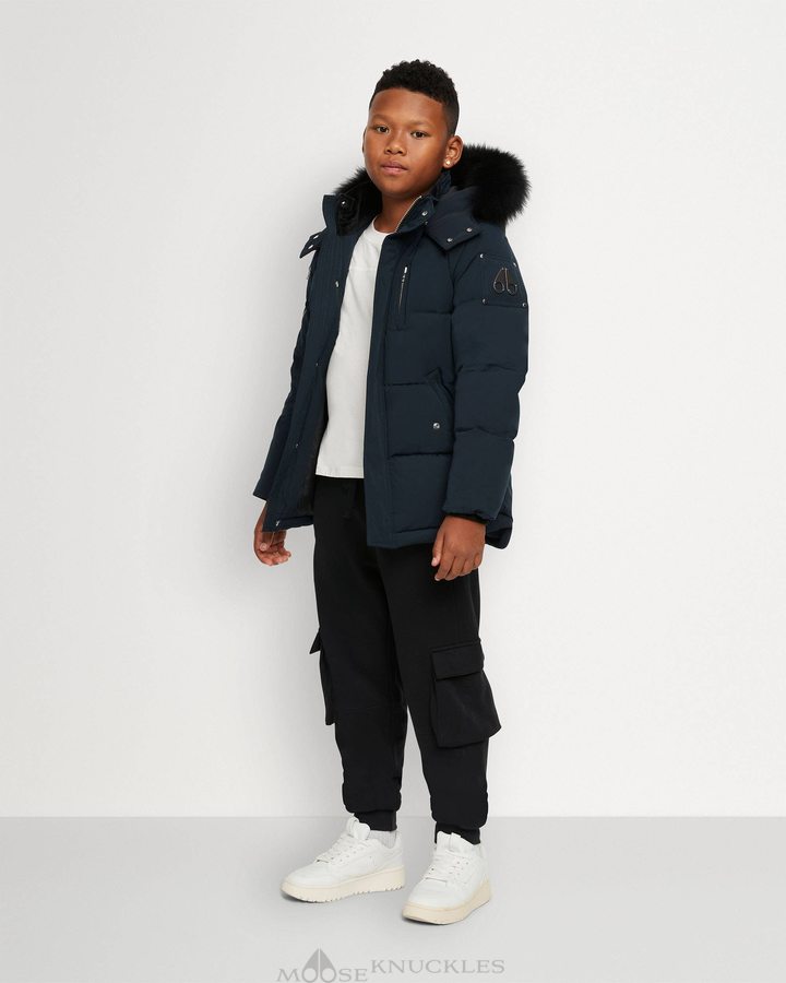 Moose Knuckles Original 3q Shearling Lasten Takit Laivastonsininen Mustat | 65HJBKEQP