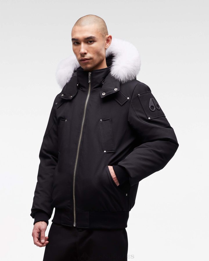 Moose Knuckles Original Ballistic Bomber Fur Miesten Bomber Takki Mustat | 15VUAEPTD