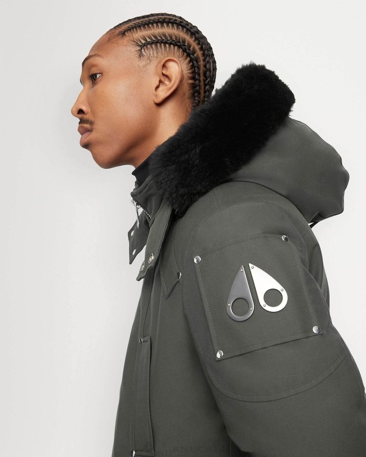 Moose Knuckles Original Ballistic Bomber Shearling Miesten Bomber Takki Mustat | 42NKLEJQH